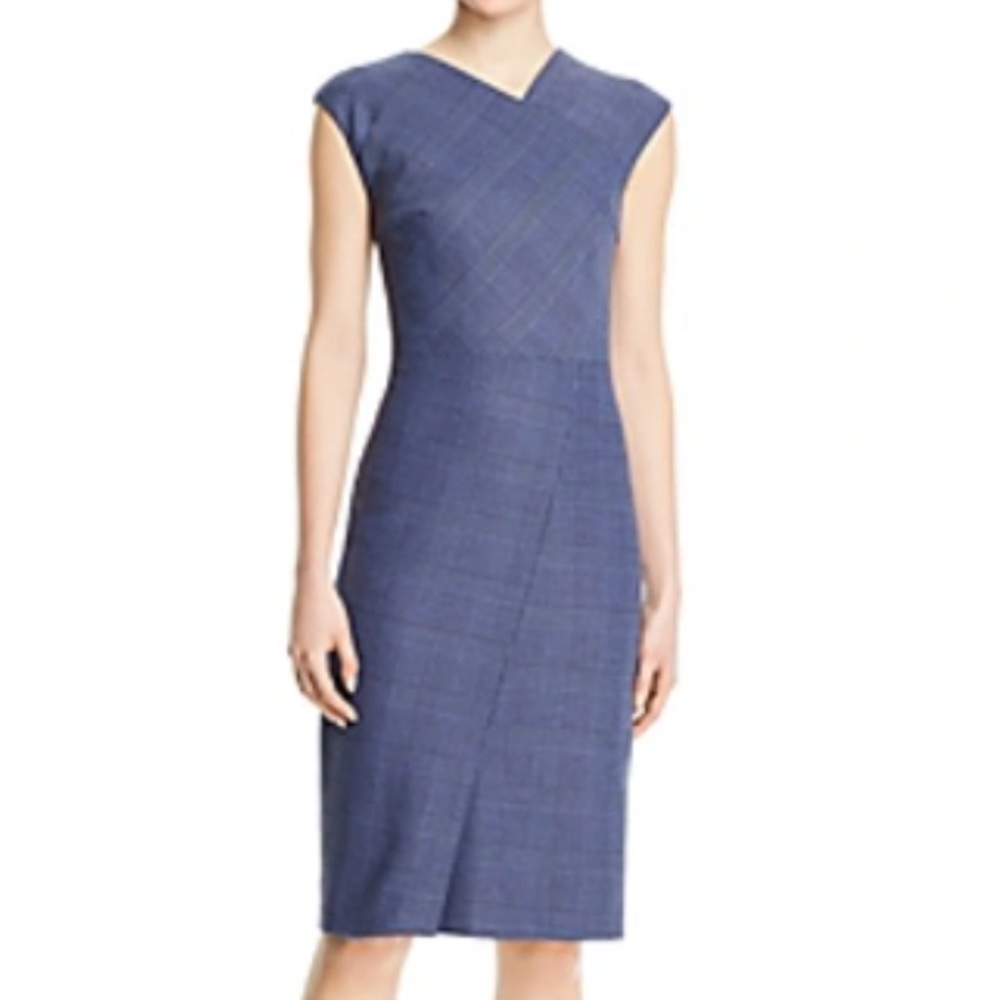 Boss Dechesta Plaid Seamed Sheath Dress - Brand New - Sz 6